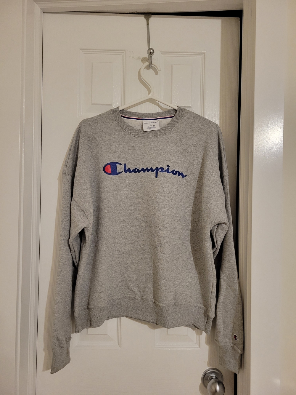 Champion Women's Gray Logo Crewneck Sweatshirt Size L